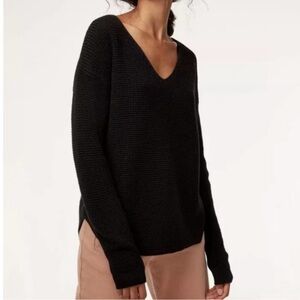 Wilfred womans v neck waffle sweater wool xs